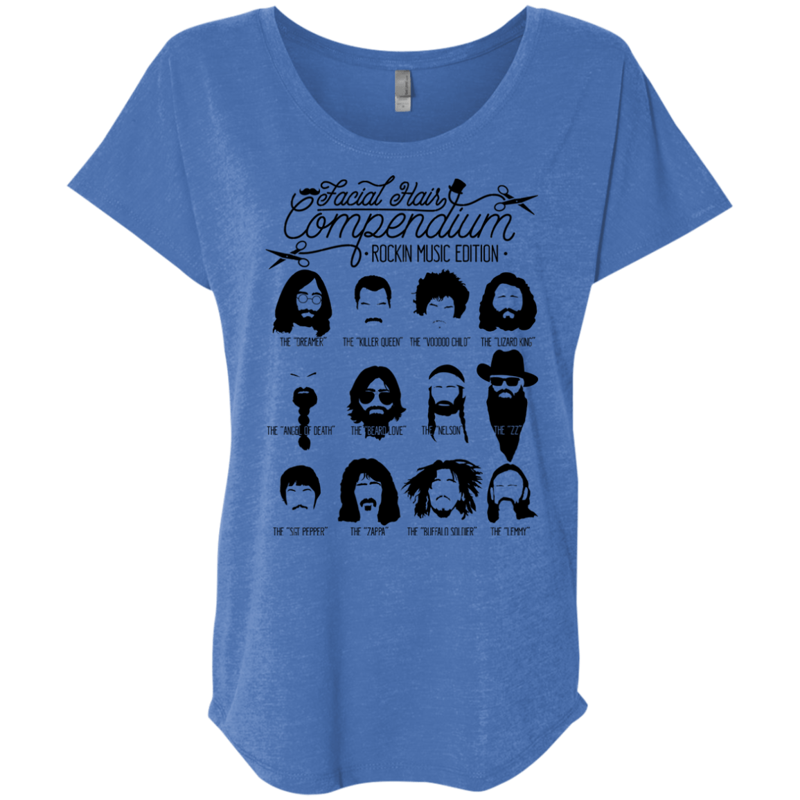 The Music Facial Hair Compendium Triblend Dolman Sleeve
