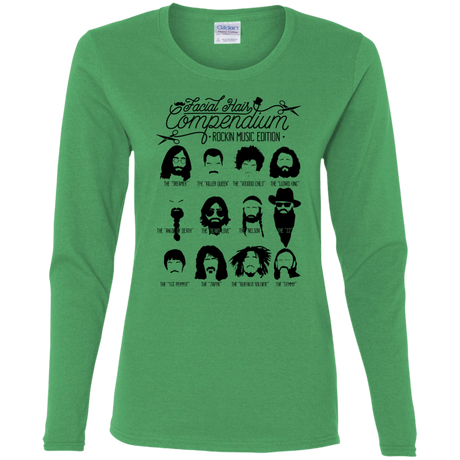 T-Shirts Irish Green / S The Music Facial Hair Compendium Women's Long Sleeve T-Shirt