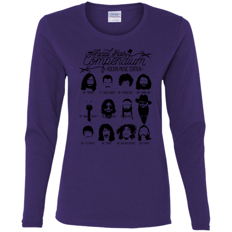 T-Shirts Purple / S The Music Facial Hair Compendium Women's Long Sleeve T-Shirt