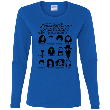 T-Shirts Royal / S The Music Facial Hair Compendium Women's Long Sleeve T-Shirt