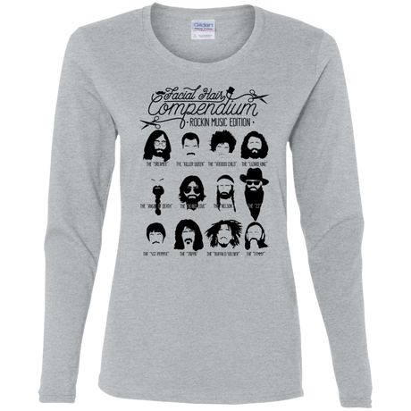 T-Shirts Sport Grey / S The Music Facial Hair Compendium Women's Long Sleeve T-Shirt