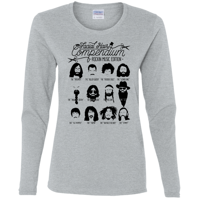 T-Shirts Sport Grey / S The Music Facial Hair Compendium Women's Long Sleeve T-Shirt
