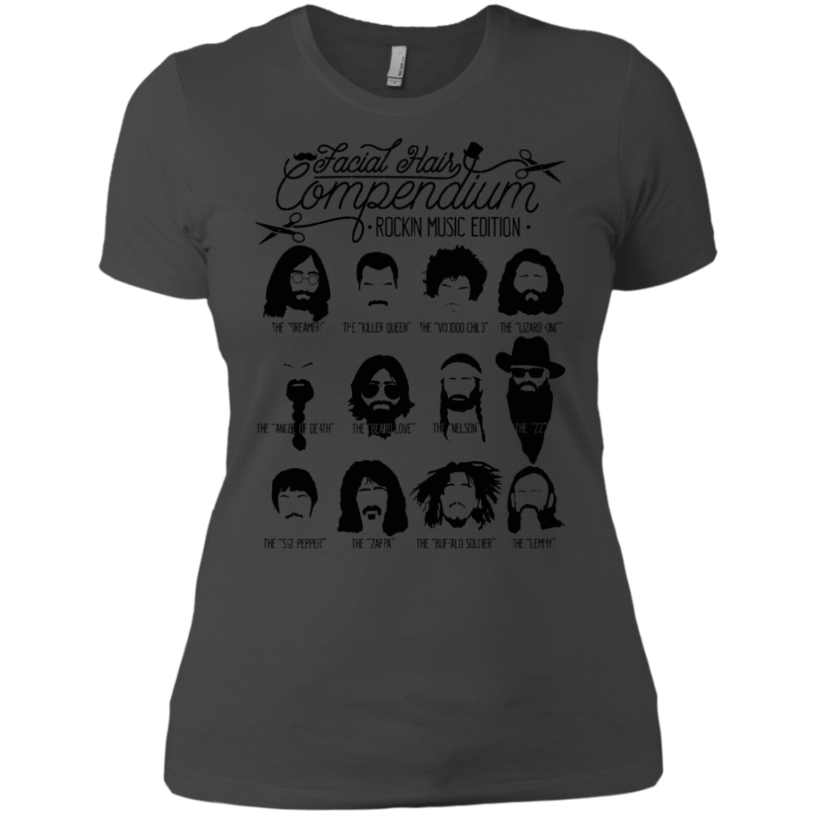 T-Shirts Heavy Metal / X-Small The Music Facial Hair Compendium Women's Premium T-Shirt