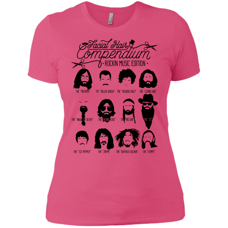 T-Shirts Hot Pink / X-Small The Music Facial Hair Compendium Women's Premium T-Shirt