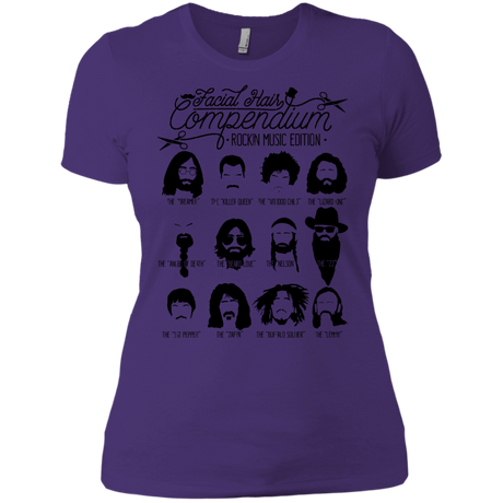 T-Shirts Purple Rush/ / X-Small The Music Facial Hair Compendium Women's Premium T-Shirt