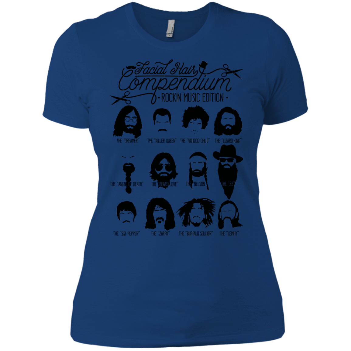 T-Shirts Royal / X-Small The Music Facial Hair Compendium Women's Premium T-Shirt