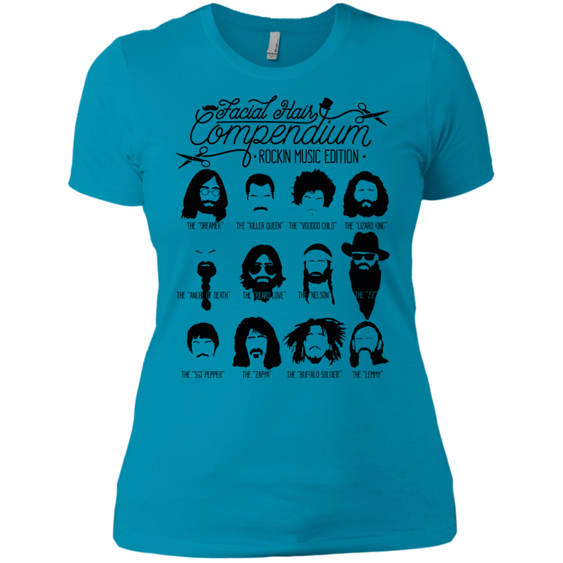 T-Shirts Turquoise / X-Small The Music Facial Hair Compendium Women's Premium T-Shirt