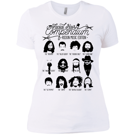 T-Shirts White / X-Small The Music Facial Hair Compendium Women's Premium T-Shirt