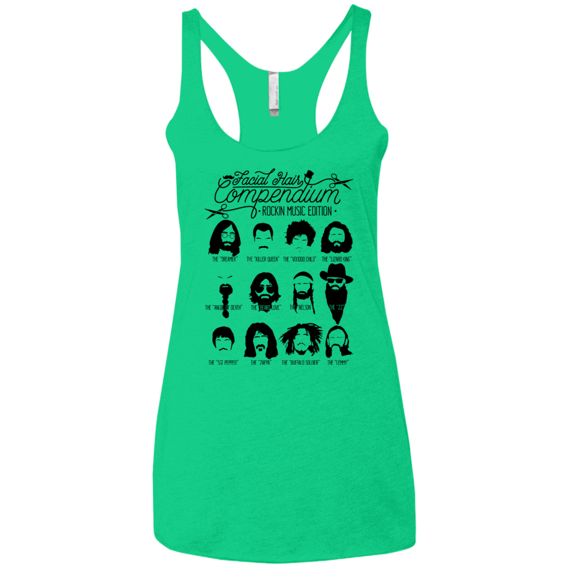 The Music Facial Hair Compendium Women's Triblend Racerback Tank