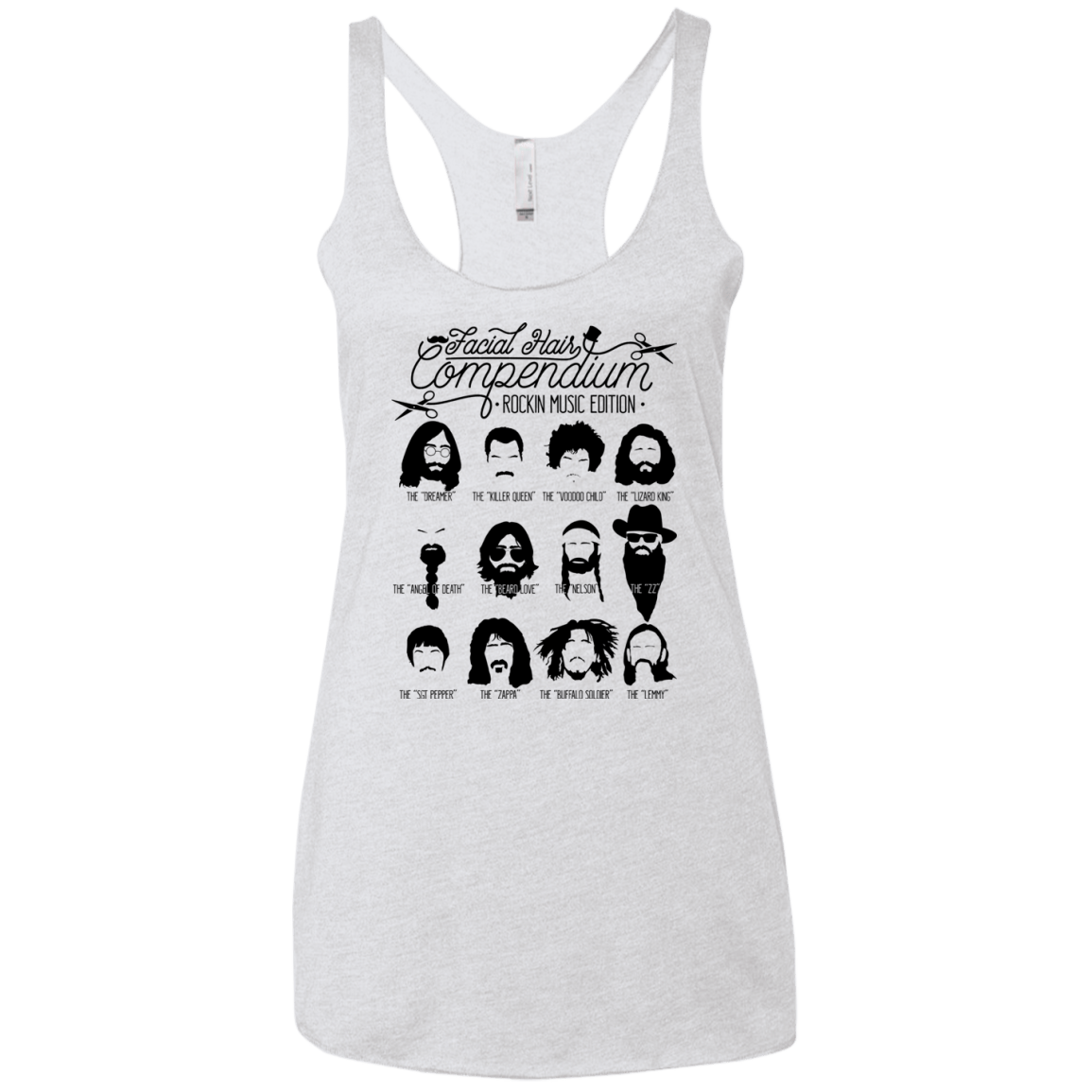 The Music Facial Hair Compendium Women's Triblend Racerback Tank