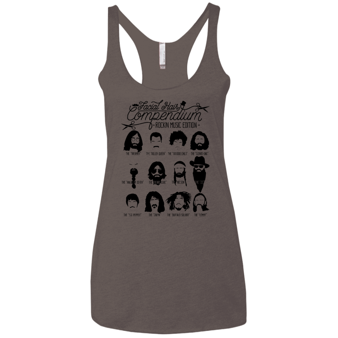The Music Facial Hair Compendium Women's Triblend Racerback Tank