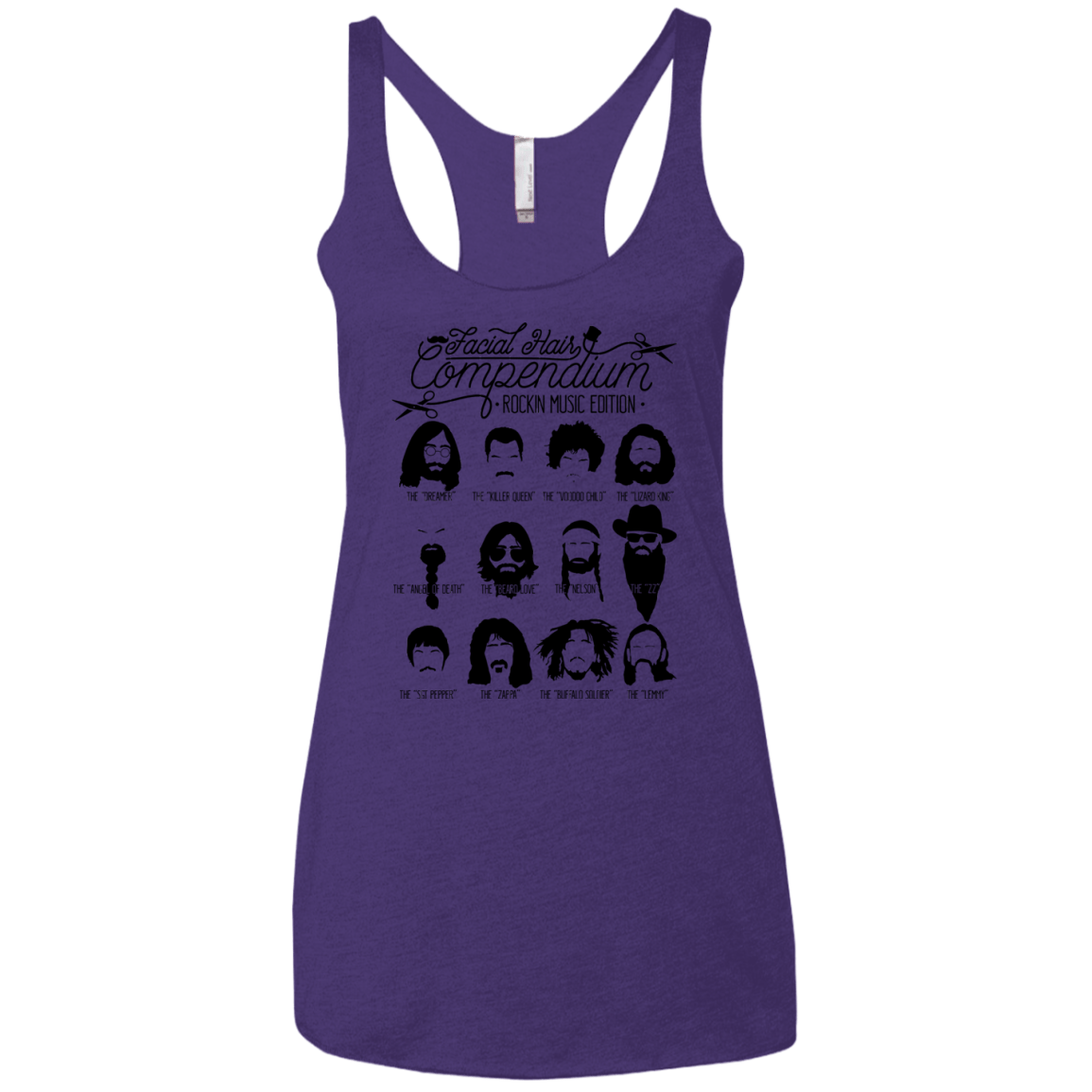 The Music Facial Hair Compendium Women's Triblend Racerback Tank