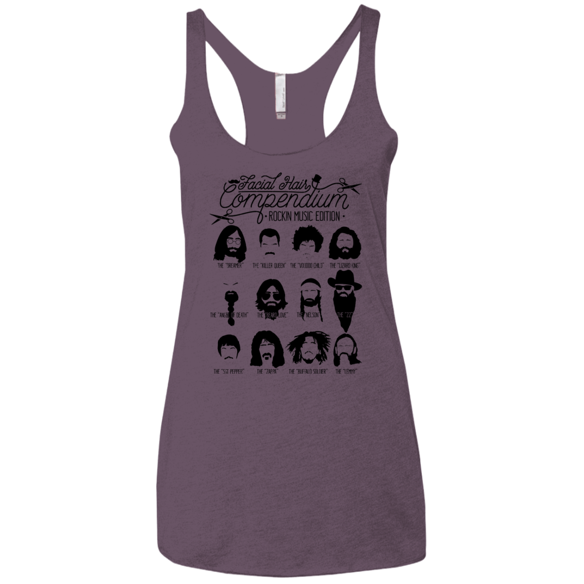 The Music Facial Hair Compendium Women's Triblend Racerback Tank