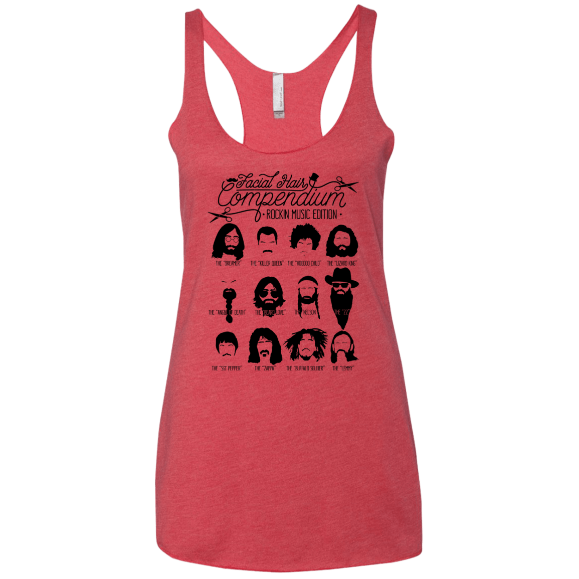 The Music Facial Hair Compendium Women's Triblend Racerback Tank