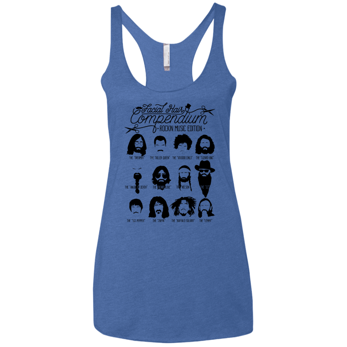 The Music Facial Hair Compendium Women's Triblend Racerback Tank