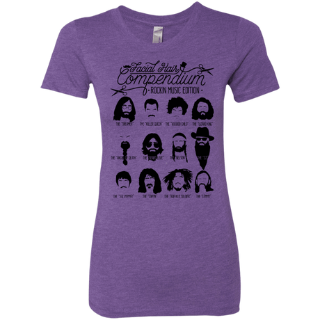 T-Shirts Purple Rush / S The Music Facial Hair Compendium Women's Triblend T-Shirt