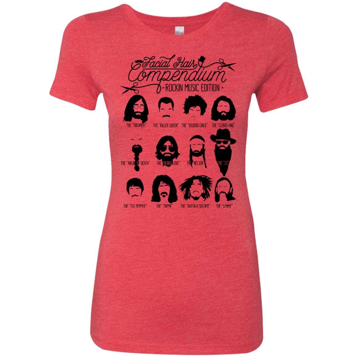 T-Shirts Vintage Red / S The Music Facial Hair Compendium Women's Triblend T-Shirt