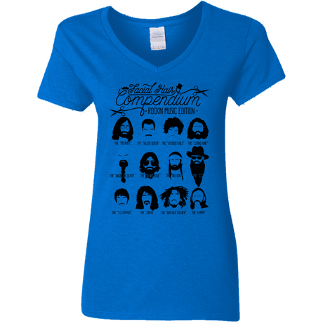 T-Shirts Royal / S The Music Facial Hair Compendium Women's V-Neck T-Shirt