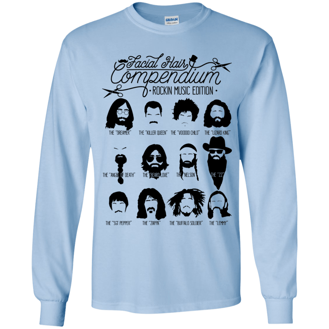 The Music Facial Hair Compendium Youth Long Sleeve T-Shirt