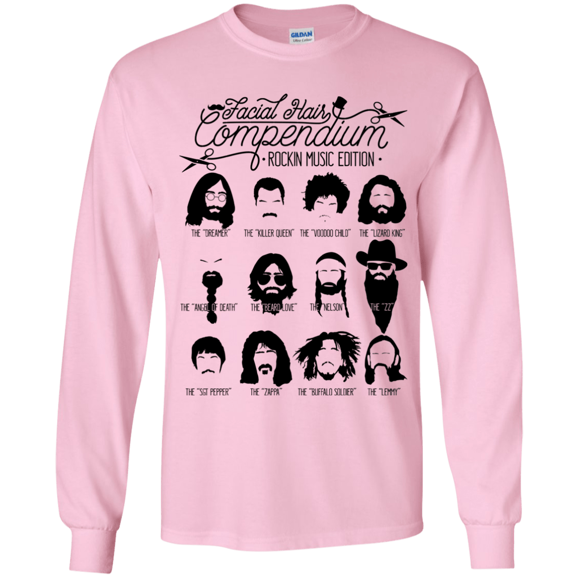 The Music Facial Hair Compendium Youth Long Sleeve T-Shirt