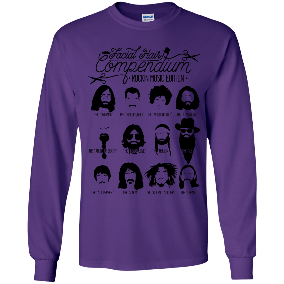 The Music Facial Hair Compendium Youth Long Sleeve T-Shirt