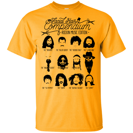 T-Shirts Gold / YXS The Music Facial Hair Compendium Youth T-Shirt