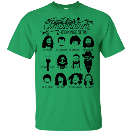 T-Shirts Irish Green / YXS The Music Facial Hair Compendium Youth T-Shirt