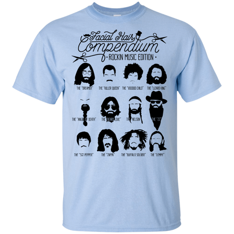 T-Shirts Light Blue / YXS The Music Facial Hair Compendium Youth T-Shirt