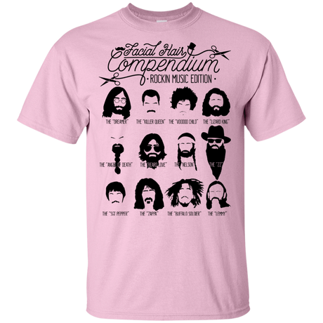 T-Shirts Light Pink / YXS The Music Facial Hair Compendium Youth T-Shirt