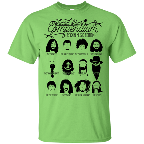 T-Shirts Lime / YXS The Music Facial Hair Compendium Youth T-Shirt