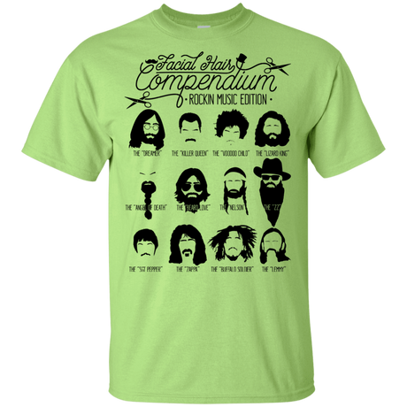 T-Shirts Mint Green / YXS The Music Facial Hair Compendium Youth T-Shirt