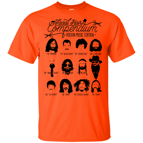 T-Shirts Orange / YXS The Music Facial Hair Compendium Youth T-Shirt