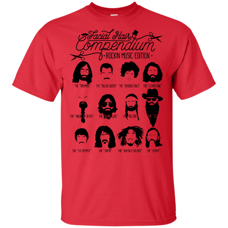 T-Shirts Red / YXS The Music Facial Hair Compendium Youth T-Shirt