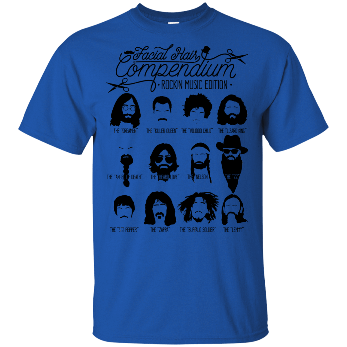 T-Shirts Royal / YXS The Music Facial Hair Compendium Youth T-Shirt