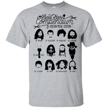 T-Shirts Sport Grey / YXS The Music Facial Hair Compendium Youth T-Shirt