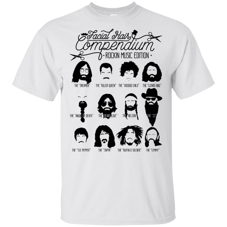 T-Shirts White / YXS The Music Facial Hair Compendium Youth T-Shirt