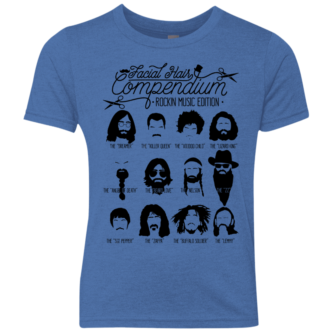 The Music Facial Hair Compendium Youth Triblend T-Shirt