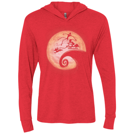 T-Shirts Vintage Red / X-Small The Nightmare Before Grinchmas Triblend Long Sleeve Hoodie Tee
