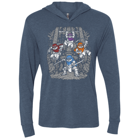 T-Shirts Indigo / X-Small The Ninja Savages Triblend Long Sleeve Hoodie Tee