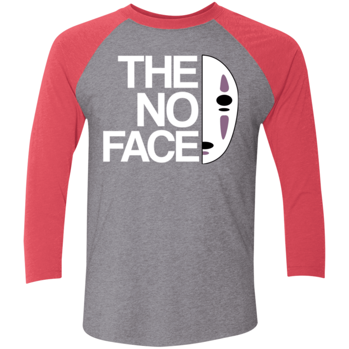 T-Shirts Premium Heather/ Vintage Red / X-Small The No Face Men's Triblend 3/4 Sleeve