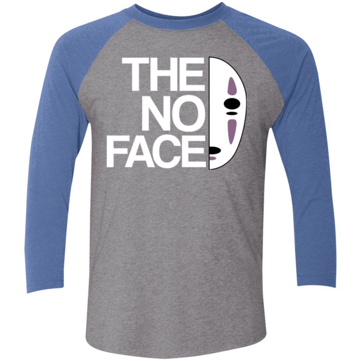 T-Shirts Premium Heather/ Vintage Royal / X-Small The No Face Men's Triblend 3/4 Sleeve