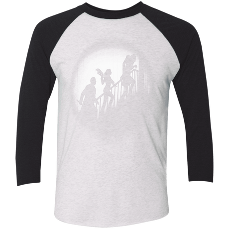 T-Shirts Heather White/Vintage Black / X-Small The Nosferatu Slayer Men's Triblend 3/4 Sleeve