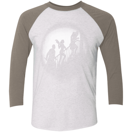 T-Shirts Heather White/Vintage Grey / X-Small The Nosferatu Slayer Men's Triblend 3/4 Sleeve