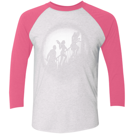 T-Shirts Heather White/Vintage Pink / X-Small The Nosferatu Slayer Men's Triblend 3/4 Sleeve