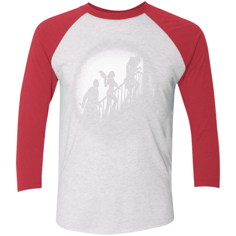 T-Shirts Heather White/Vintage Red / X-Small The Nosferatu Slayer Men's Triblend 3/4 Sleeve