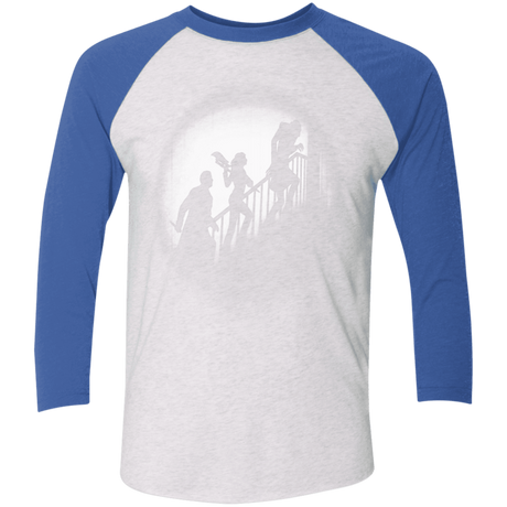 T-Shirts Heather White/Vintage Royal / X-Small The Nosferatu Slayer Men's Triblend 3/4 Sleeve