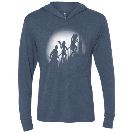 T-Shirts Indigo / X-Small The Nosferatu Slayer Triblend Long Sleeve Hoodie Tee