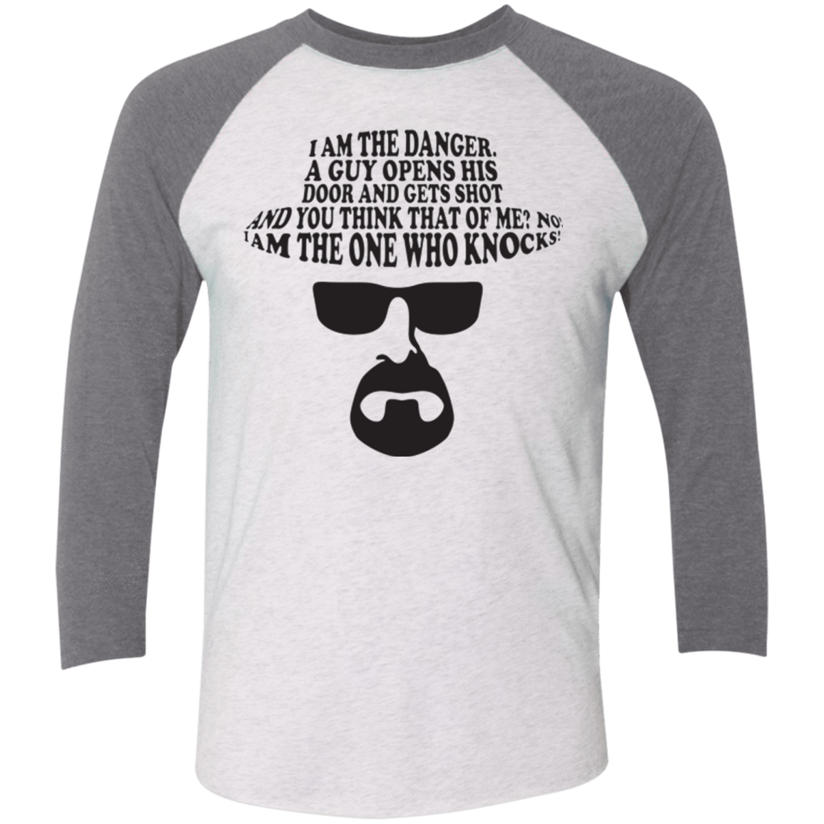 T-Shirts Heather White/Premium Heather / X-Small The One Who Knocks Men's Triblend 3/4 Sleeve