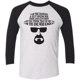 T-Shirts Heather White/Vintage Black / X-Small The One Who Knocks Men's Triblend 3/4 Sleeve
