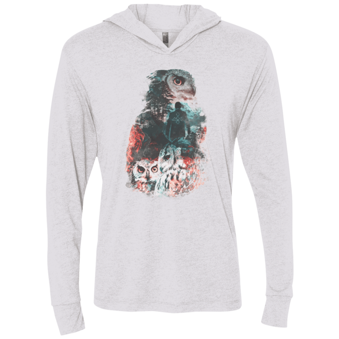 T-Shirts Heather White / X-Small The Owls are Not What They Seem Triblend Long Sleeve Hoodie Tee